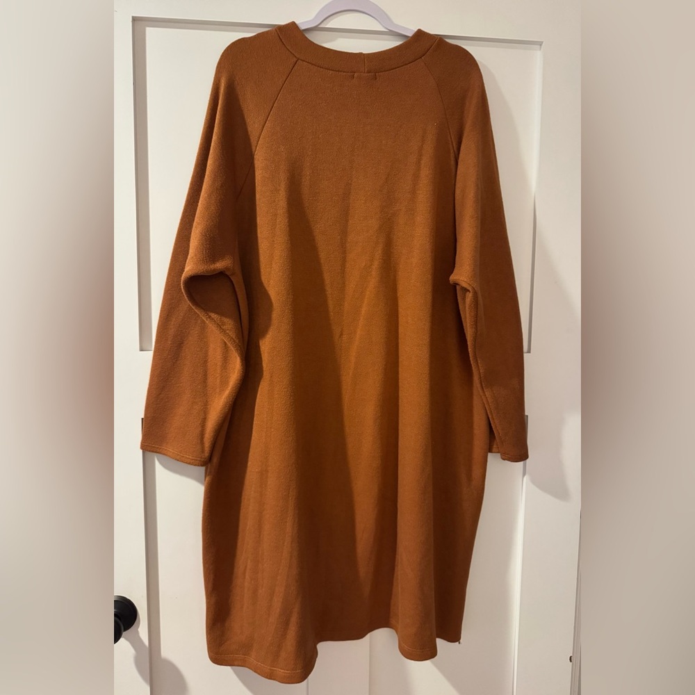 Rust Orange Long Sleeve Dress - Picture 2 of 3